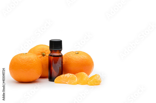 Aromatherapy oil bottle with oranges
