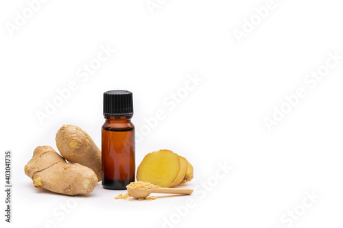 Aromatherapy oil bottle with ginger