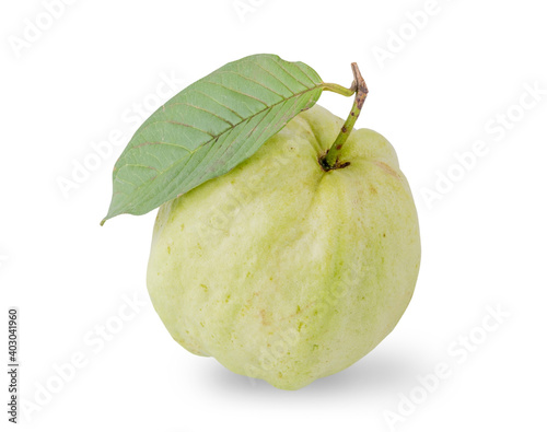 Guava fruit with leaves isolated