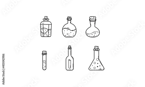 Bottle Vector illustration. Lab bottle vector . laboratory boiling tube icon.