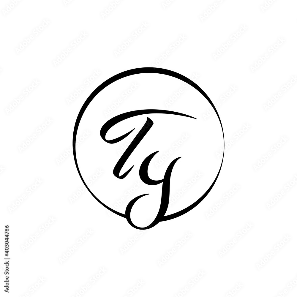 Initial TY letter Logo Design vector Template. Abstract Script Letter TY logo Design Initial TY letter Logo Design vector Template. Abstract Script Letter TY logo Design