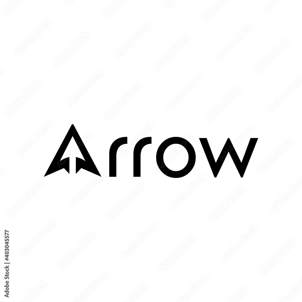Initial Letter A Arrow with Arrowhead for Archer Archery Outdoor Apparel Gear Hunter Logo Design