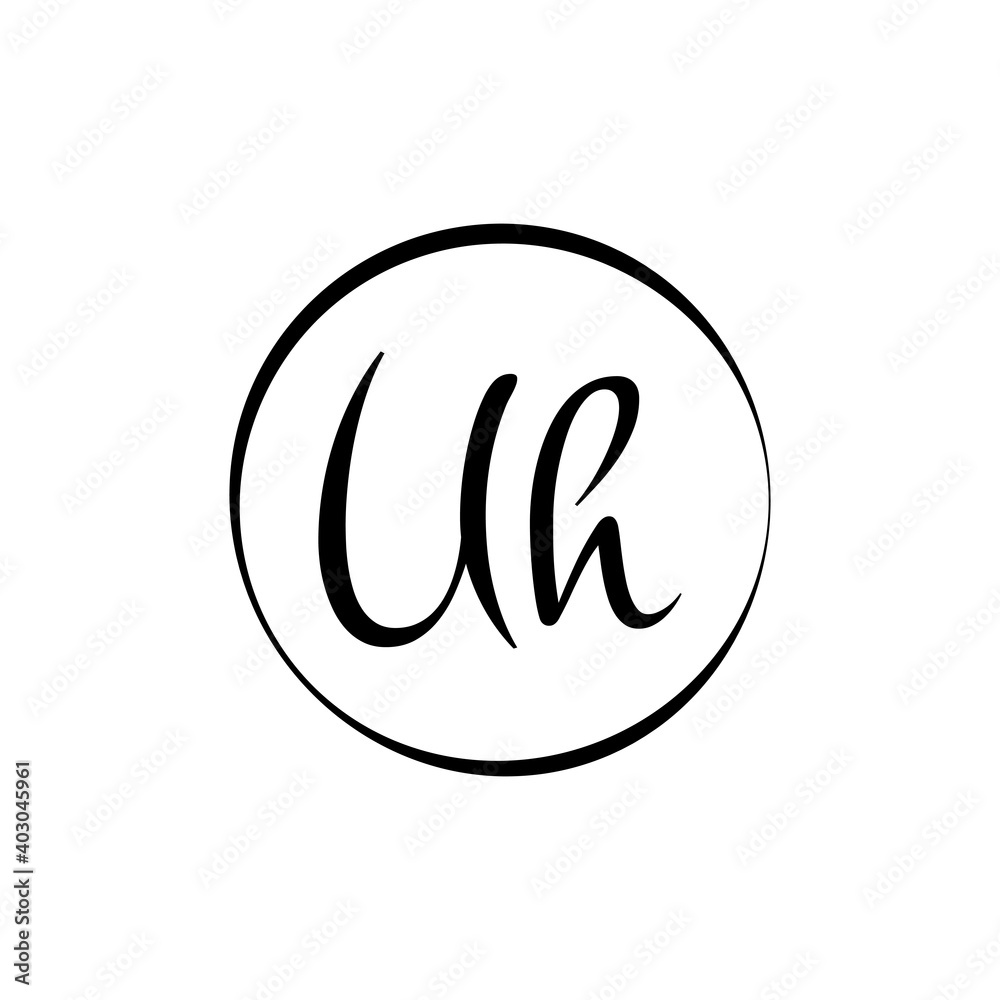 Initial UH letter Logo Design vector Template. Abstract Script Letter UH logo Design Initial UH letter Logo Design vector Template. Abstract Script Letter UH logo Design