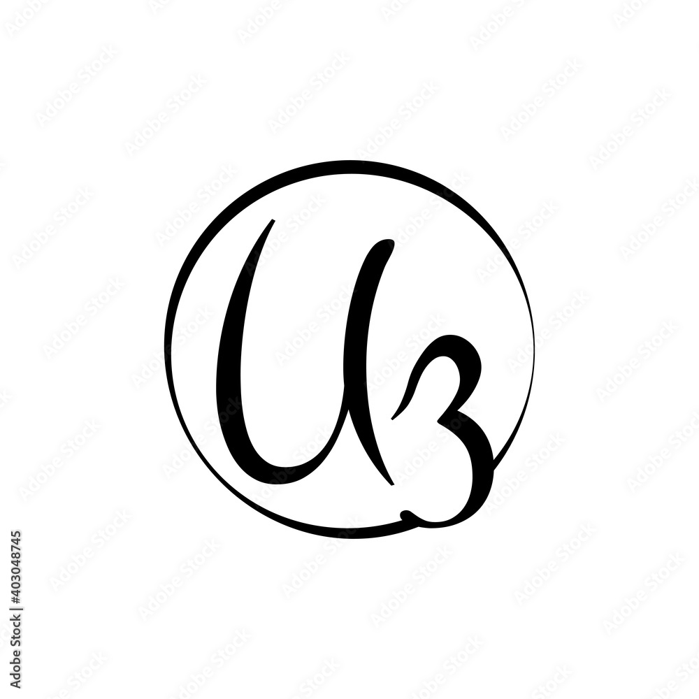 Initial UZ letter Logo Design vector Template. Abstract Script Letter UZ logo Design