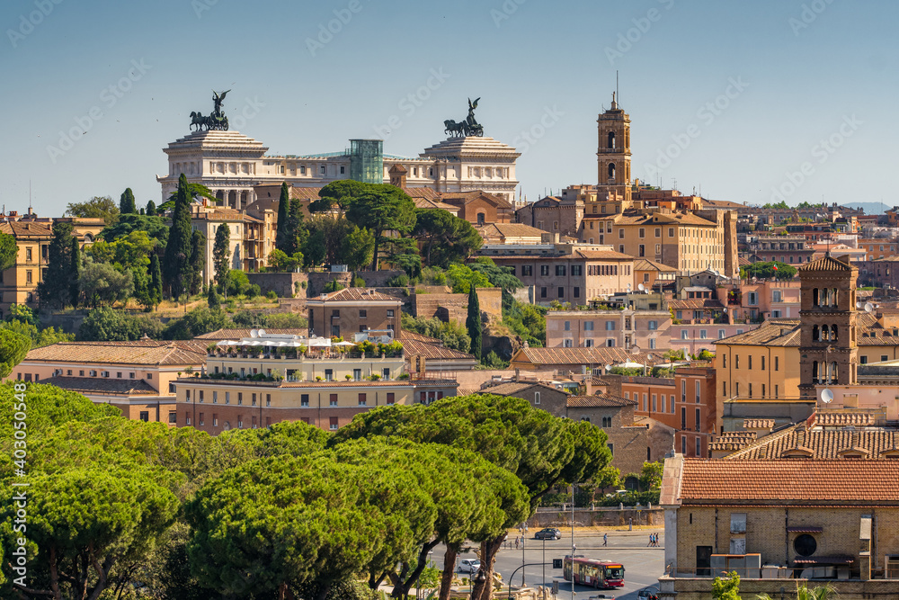 Rome cityscape at summer, Italy.
