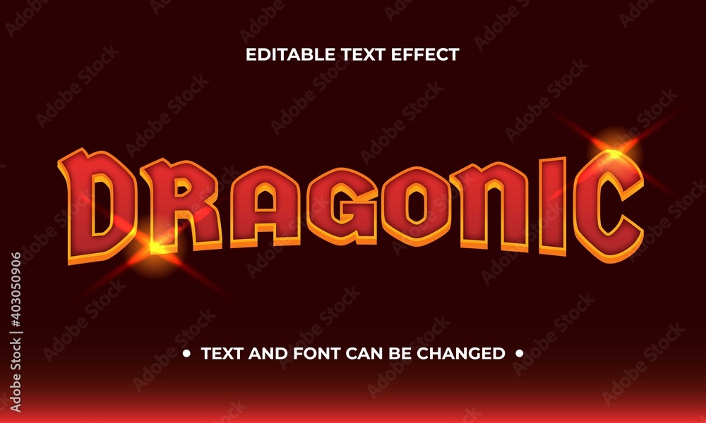 Dragonic text effect design. Red color with gold outline. Vector design isolated. Dragonic text effect design. Red color with gold outline. Vector design isolated.