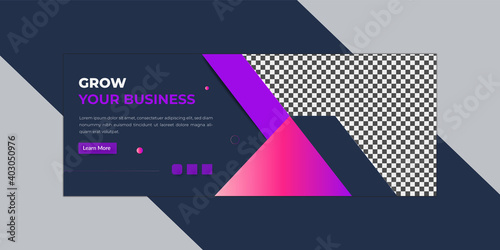 Creative business social media banner template with cover design Premium Vector