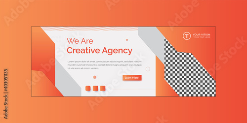 Creative business social media banner template with cover design Premium Vector