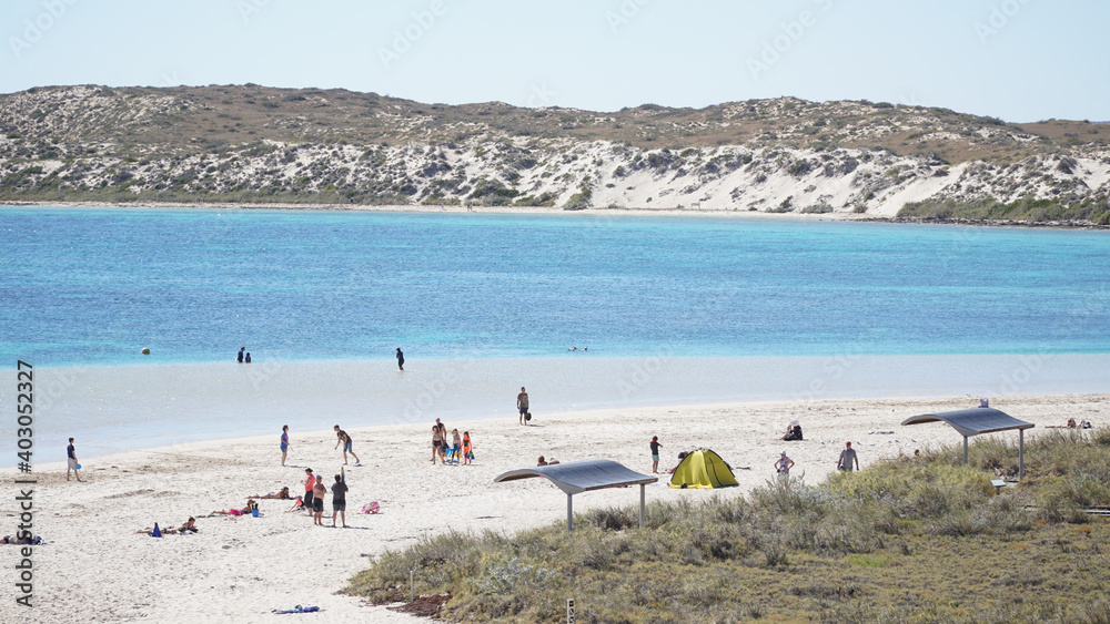Fototapeta premium Ocean and Beach Landscape at Coral Bay in Western Australia.