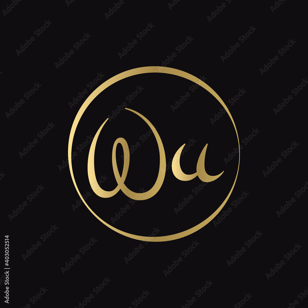 Creative WU letter Logo Design vector Template. Abstract Script Letter WU Logo Design Creative WU letter Logo Design vector Template. Abstract Script Letter WU Logo Design
