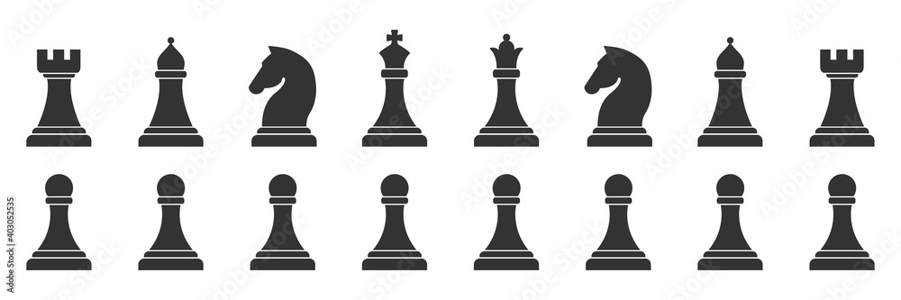 Premium Vector  Chess piece icons set smart board game elements chess  silhouettes