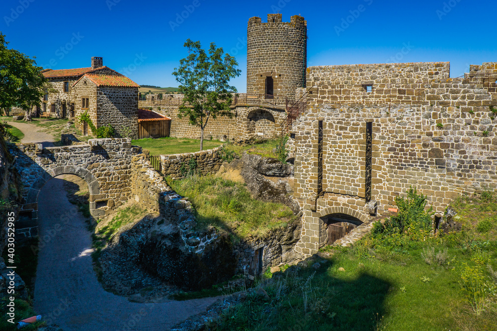Inside the fortress of Polignac (France, Auvergne), that dates from the 14th century