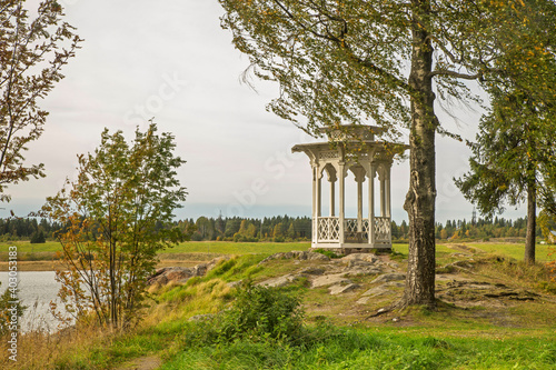 Arbor of kisses at Vakkosalmi park in Sortavala (Serdobol). Republic of Karelia. Russia photo