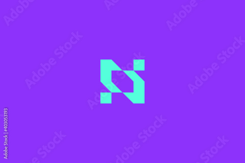 Minimal Modern Abstract Letter N Dark Background Logo Template