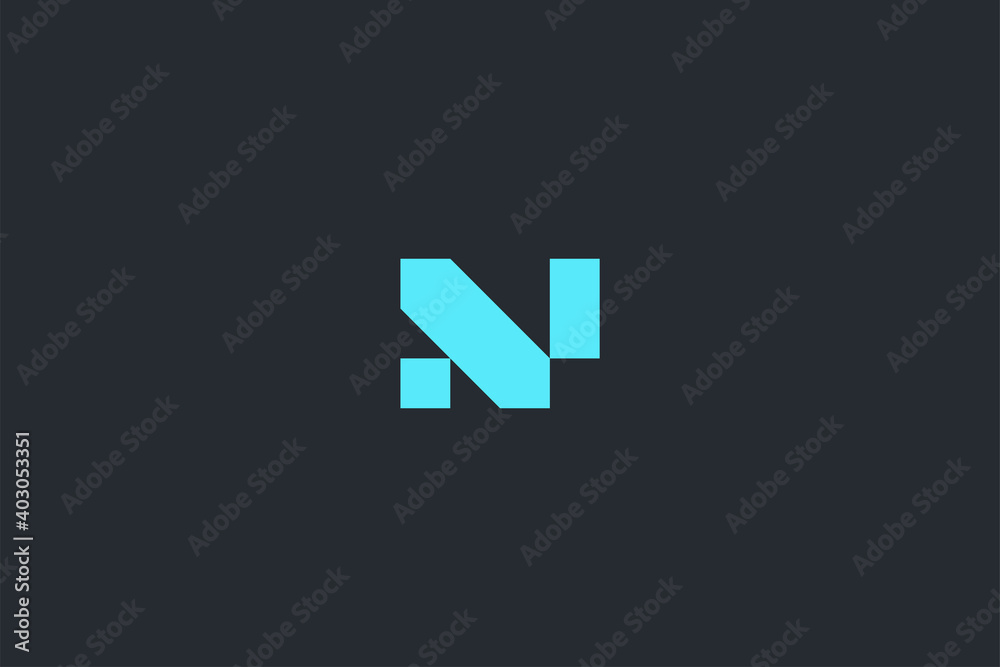 Minimal Modern Abstract Letter N Dark Background Logo Template Minimal Modern Abstract Letter N Dark Background Logo Template