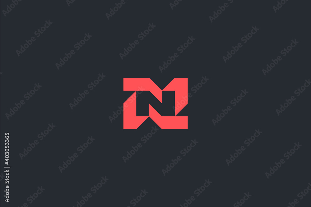 Minimal Modern Abstract Letter N Dark Background Logo Template