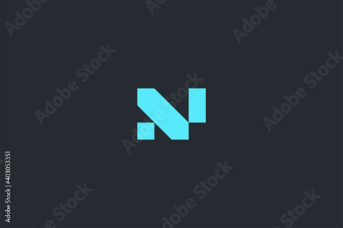 Minimal Modern Abstract Letter N Dark Background Logo Template