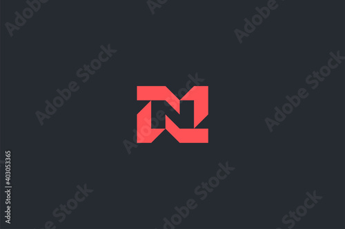 Minimal Modern Abstract Letter N Dark Background Logo Template