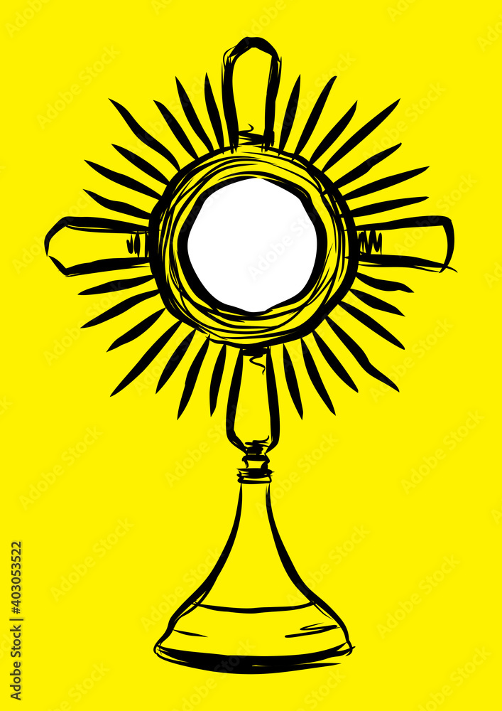 Jesus present in the Eucharist Stock Vector | Adobe Stock