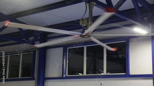 Farm equipment for air conditioning and ventilation of cow stalls. windmill for air conditioning