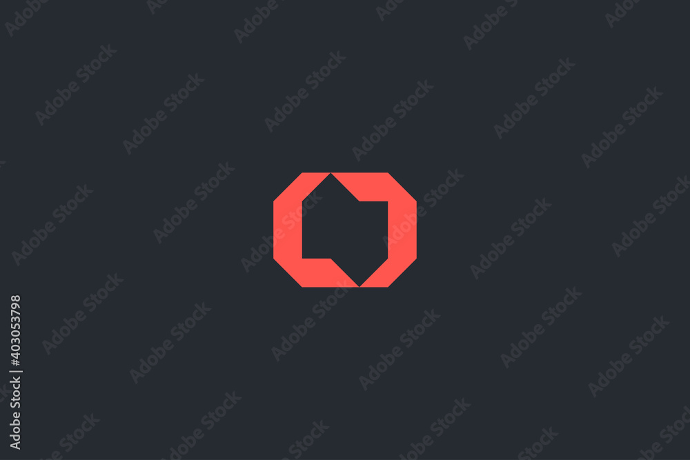Minimal Modern Abstract Letter O Dark Background Logo Template Minimal Modern Abstract Letter O Dark Background Logo Template