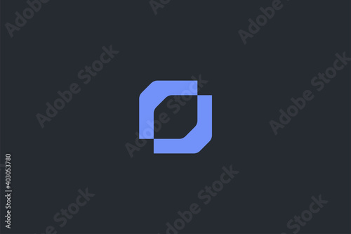 Minimal Modern Abstract Letter O Dark Background Logo Template
