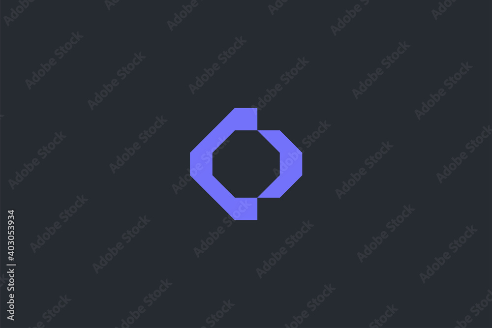 Minimal Modern Abstract Letter O Dark Background Logo Template Minimal Modern Abstract Letter O Dark Background Logo Template
