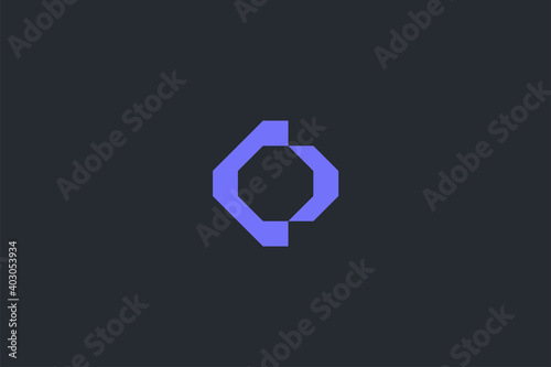 Minimal Modern Abstract Letter O Dark Background Logo Template