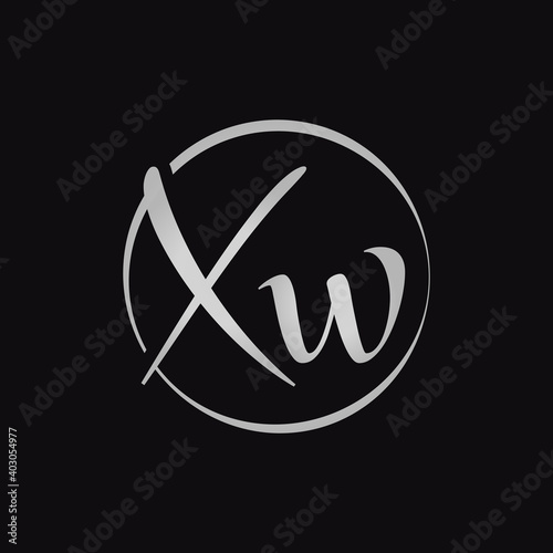 Creative XW letter Logo Design vector Template. Initial Script Letter XW Logo Design