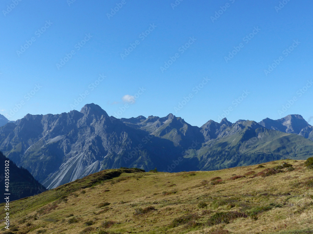 Hoher Ifen mountain tour in Allgau Alps, Bavaria, Germany