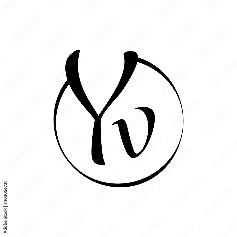 YV letter Logo Design vector Template. Abstract Script Letter YV Vector Illustration YV letter Logo Design vector Template. Abstract Script Letter YV Vector Illustration