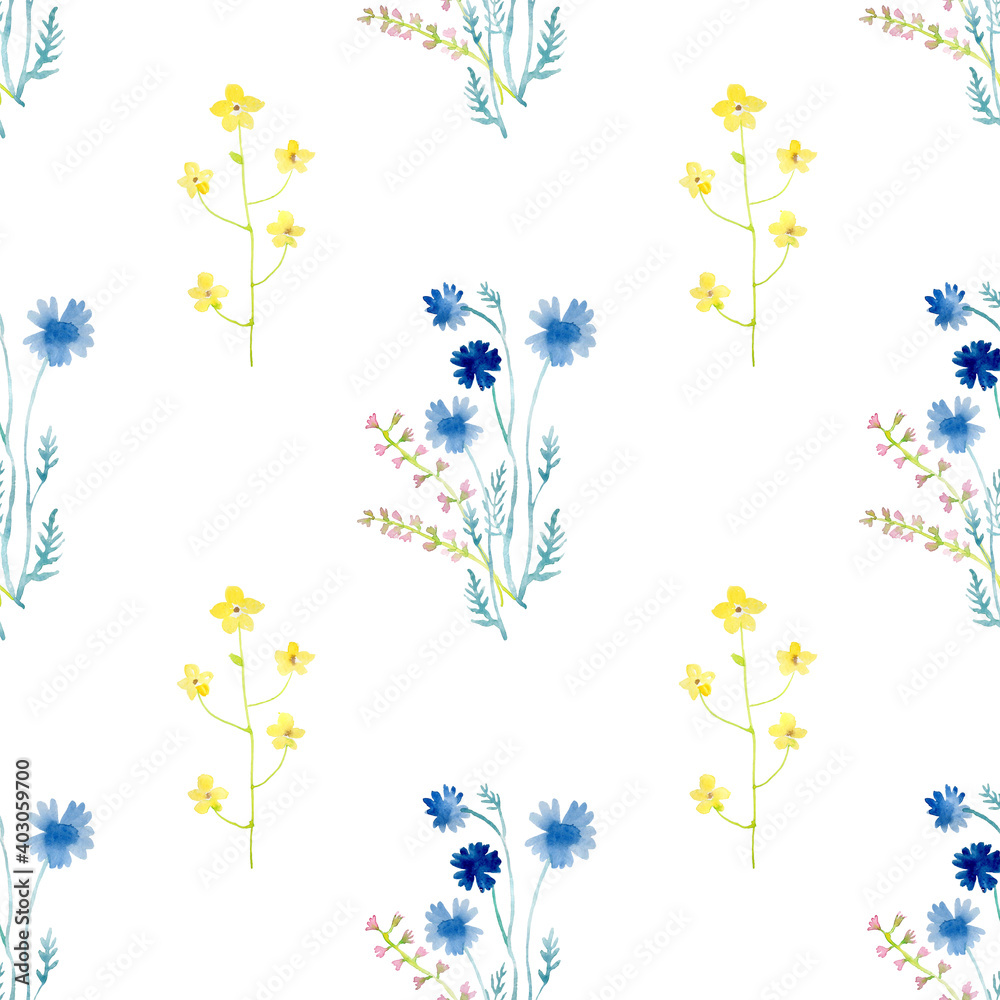 Seamless pattern wrapping paper Wallpaper field of wildflowers Seamless pattern wrapping paper Wallpaper field of wildflowers