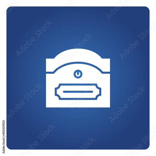 mailbox and postbox icon on blue background