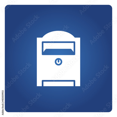 mailbox and postbox icon on blue background