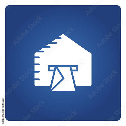 mailbox and postbox icon on blue background