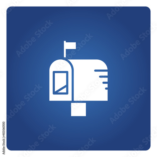 mailbox and postbox icon on blue background