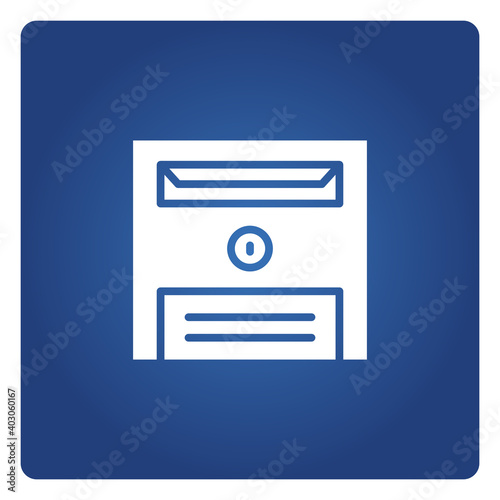 mailbox and postbox icon on blue background