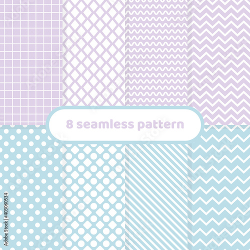 Cute different geometric patterns, abstract pattern set, pastel photo