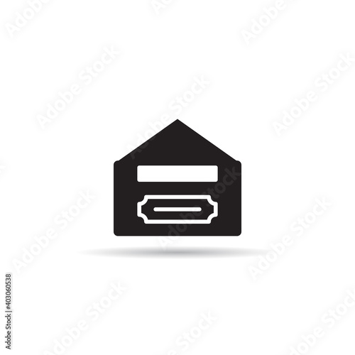 mailbox, postbox icon vector on white background
