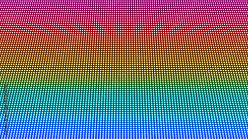 Led screen texture. Pixel digital background. Electronic diode effect. Lcd monitor with dots. Projector grid template. Colorful videowall with bulb. Television display. Vector illustration