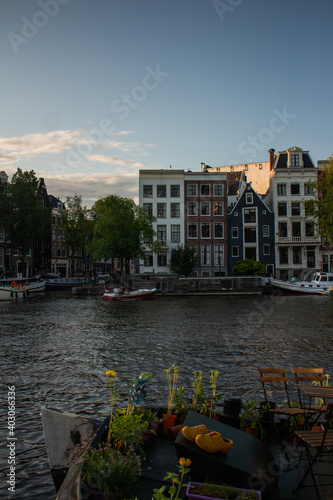 Amsterdam Canal at sunset