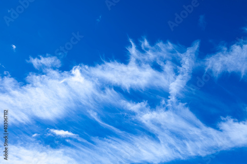 White clouds on the blue sky