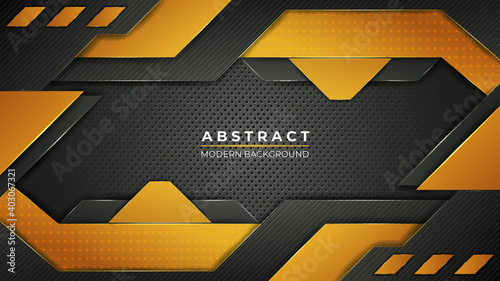 Modern abstract creative shapes background in orange color vector illustration.