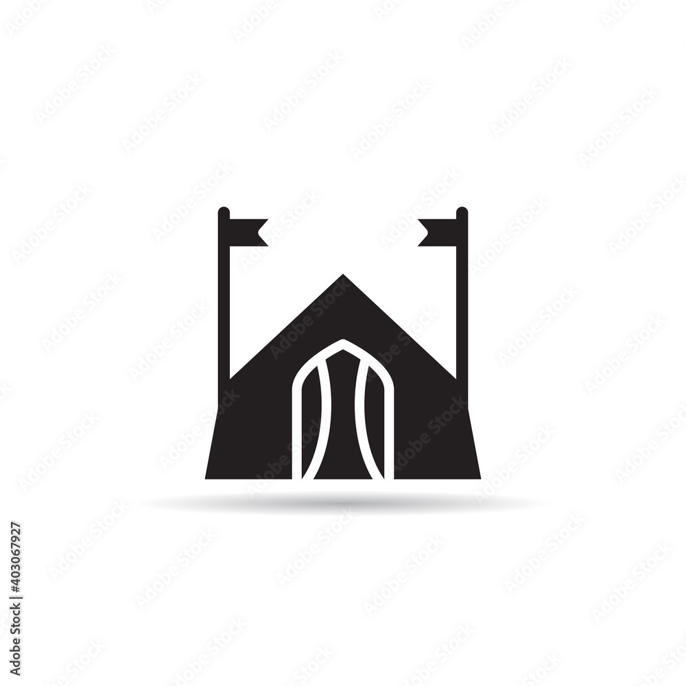 tent and camp icon vector on white background tent and camp icon vector on white background