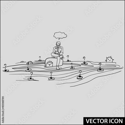 vector icon danger of wrong choice in business