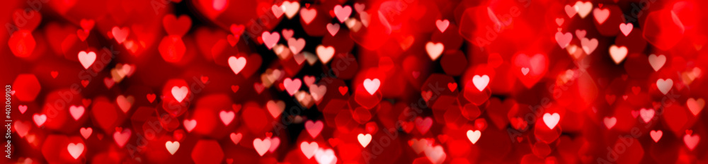 Valentines day background banner - abstract panorama background with red hearts - concept love
Valentines day background banner - abstract panorama background with red hearts - concept love