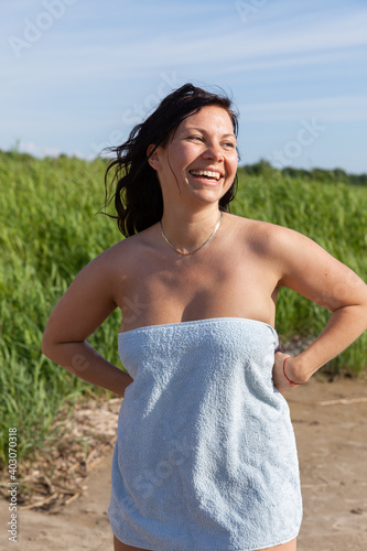 fat woman on a nudist beach