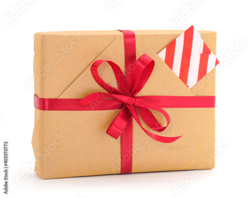 Gift box, gift on a white background isolated.