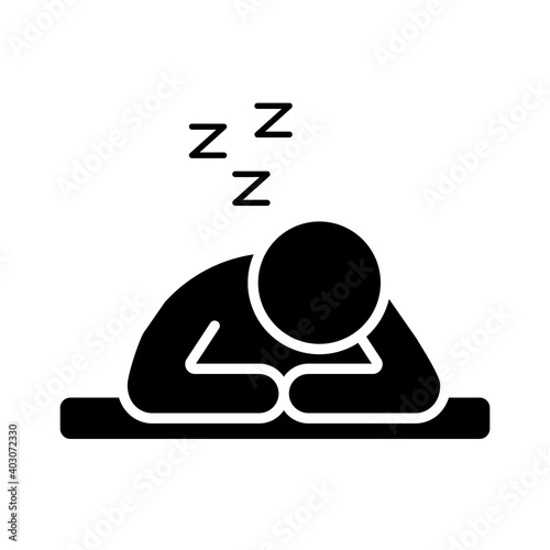 person sleeping with z letters silhouette style icon