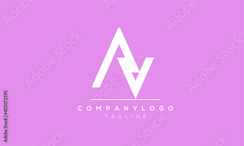  Abstract Letter Initial AV Vector Logo Design Template